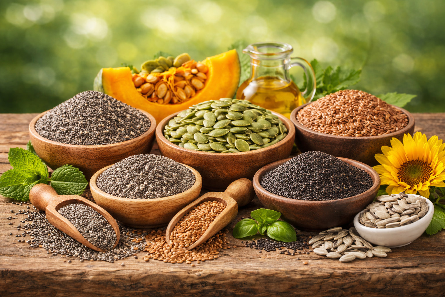 chia, flax, basil, pumpkin and sunflower seeds exporter from India